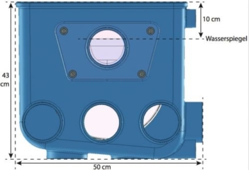 AquaForte Trommelfilter inklusiv weißem Deckel und Kontroller, Kunststoff, blau, 50.0 x 70.0 x 43.0 cm - 
