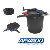 AKWADO Druckfilter-Set CPF-20000 inkl. 36 W UVC Klärer und Teichpumpe 8000 l/h für Teich Koi usw. -