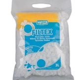 Filtex - Filtermaterial 12 mm weiß für Teichfilter - 3 Liter inkl. Netzsack, Filter Bälle Filterkugeln Bio Balls Kugeln Bioballs Aquarium - 1